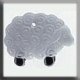 12216 Glass Treasures-Wooly Sheep ..17/12mm Matte Crystal (Qty. 1) THUMBNAIL